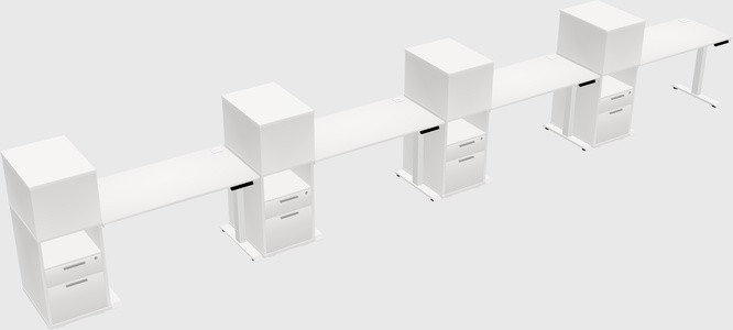 Single motor electric desk w/cabinet