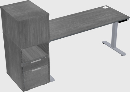 Single motor electric desk w/cabinet