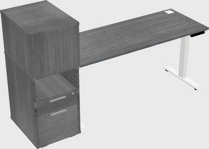 Single motor electric desk w/cabinet