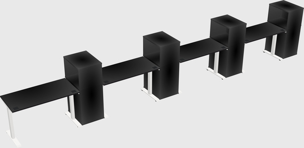 Single motor electric desk w/cabinet