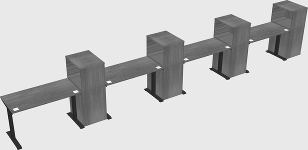 Single motor electric desk w/cabinet