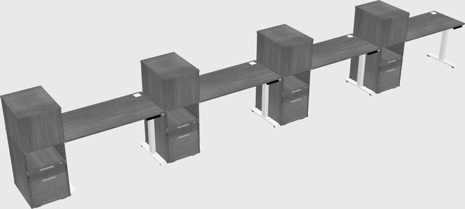Single Motor Electric Desk W/cabinet