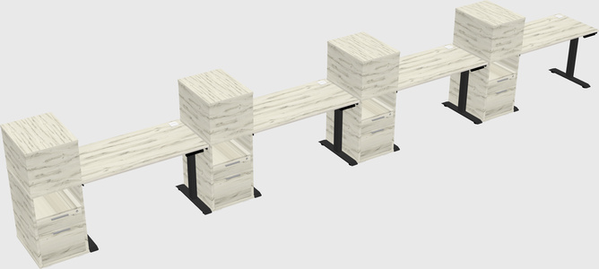 Single motor electric desk w/cabinet
