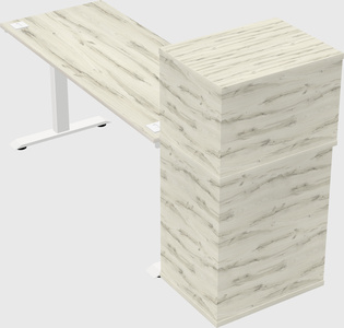 Single motor electric desk w/cabinet
