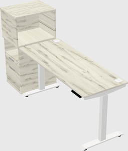 Single motor electric desk w/cabinet
