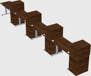Single motor electric desk w/cabinet