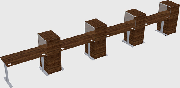 Single motor electric desk w/cabinet