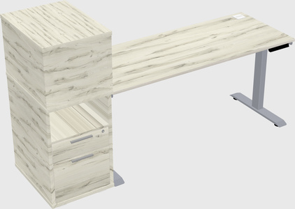 Single motor electric desk w/cabinet