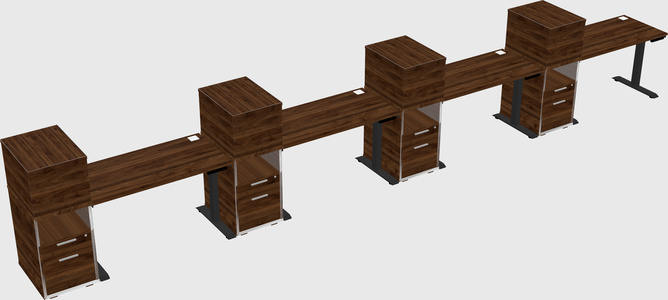 Single motor electric desk w/cabinet