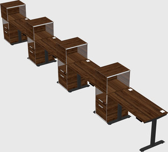 Single motor electric desk w/cabinet