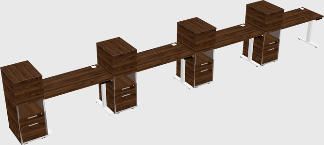 Single Motor Electric Desk W/cabinet
