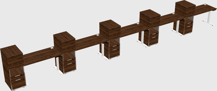 Single Motor Electric Desk W/cabinet