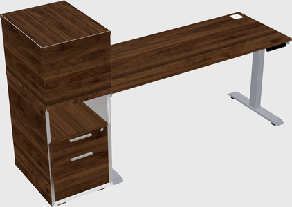 Single motor electric desk w/cabinet