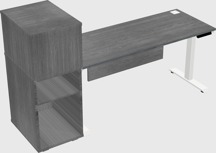 Single motor electric desk w/cabinet