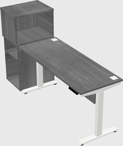 Single motor electric desk w/cabinet