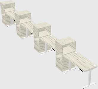 Single motor electric desk w/cabinet