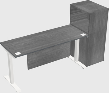 Single motor electric desk w/cabinet