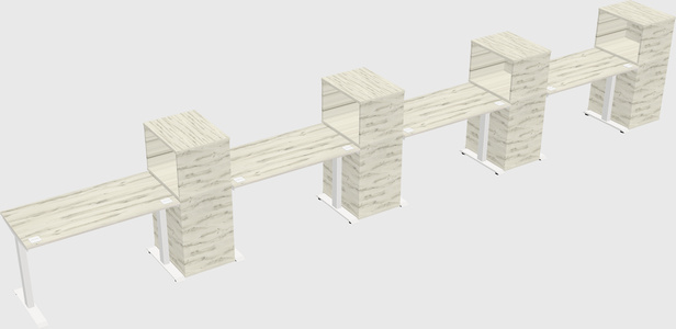Single motor electric desk w/cabinet