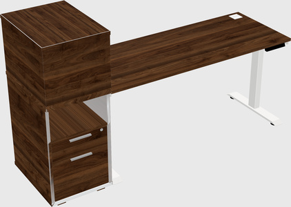 Single Motor Electric Desk W/cabinet