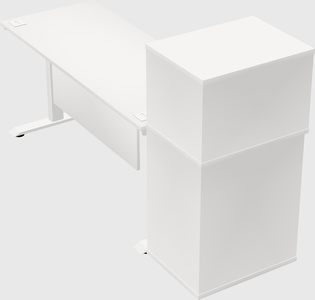Single motor electric desk w/cabinet