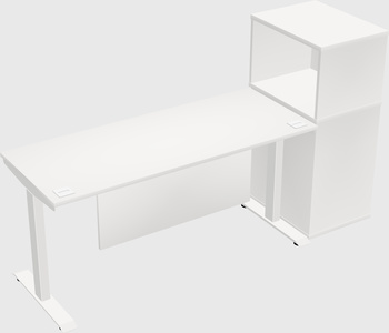 Single motor electric desk w/cabinet