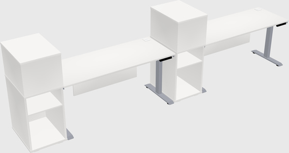 Single motor electric desk w/cabinet