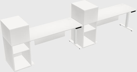 Single Motor Electric Desk W/cabinet
