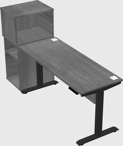 Single motor electric desk w/cabinet