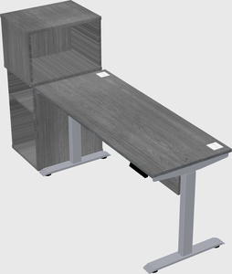 Single motor electric desk w/cabinet