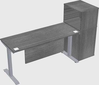 Single motor electric desk w/cabinet