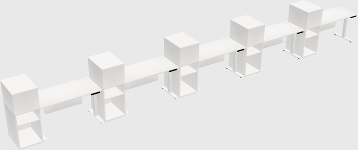 Single Motor Electric Desk W/cabinet