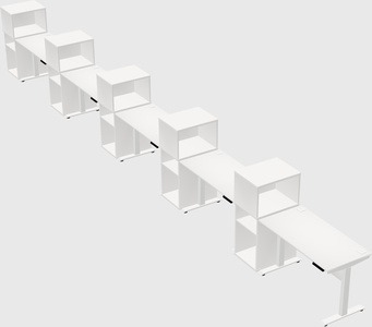 Single motor electric desk w/cabinet