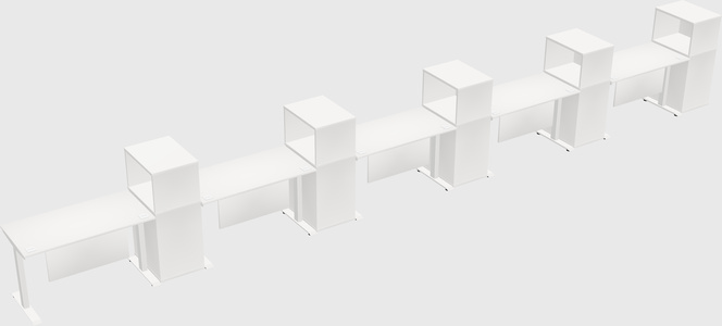 Single motor electric desk w/cabinet