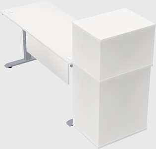 Single motor electric desk w/cabinet