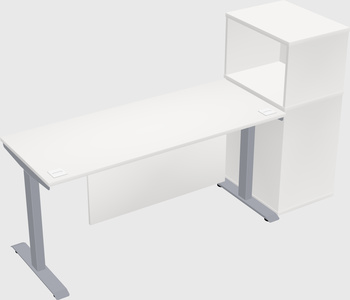 Single motor electric desk w/cabinet