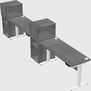 Single motor electric desk w/cabinet