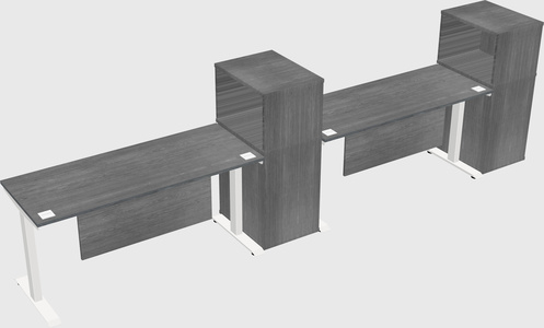 Single motor electric desk w/cabinet