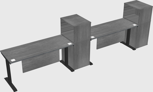Single motor electric desk w/cabinet