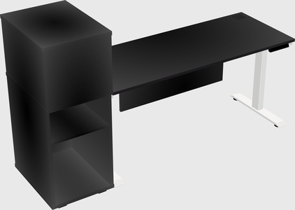 Single motor electric desk w/cabinet