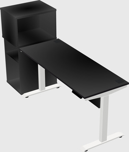 Single motor electric desk w/cabinet