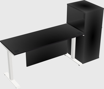 Single motor electric desk w/cabinet