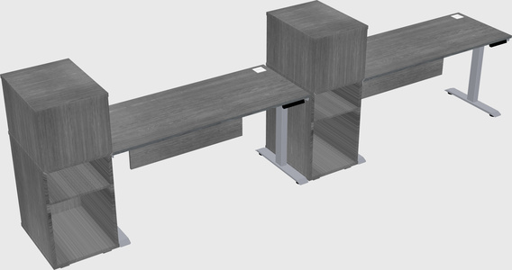 Single motor electric desk w/cabinet