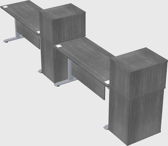 Single motor electric desk w/cabinet