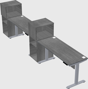 Single motor electric desk w/cabinet