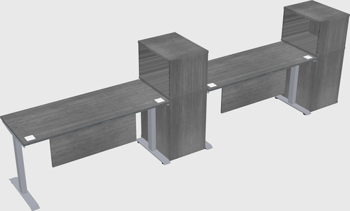 Single motor electric desk w/cabinet