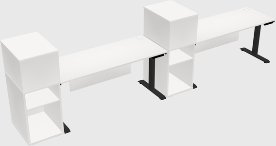Single motor electric desk w/cabinet
