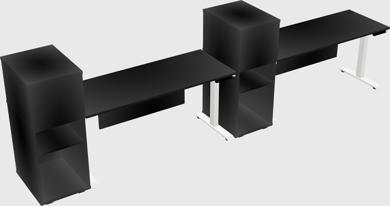 Single motor electric desk w/cabinet