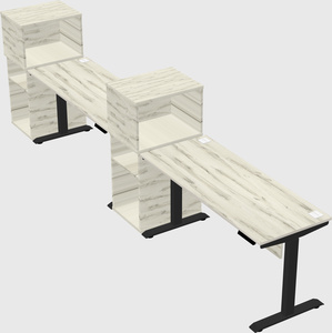 Single motor electric desk w/cabinet
