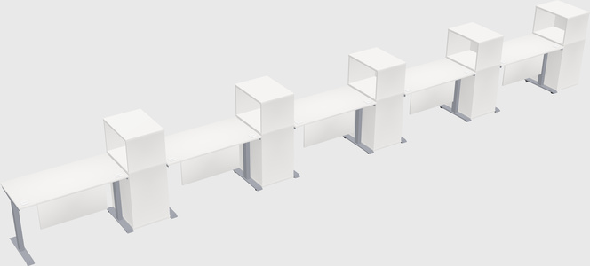 Single motor electric desk w/cabinet