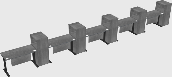 Single motor electric desk w/cabinet